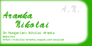 aranka nikolai business card